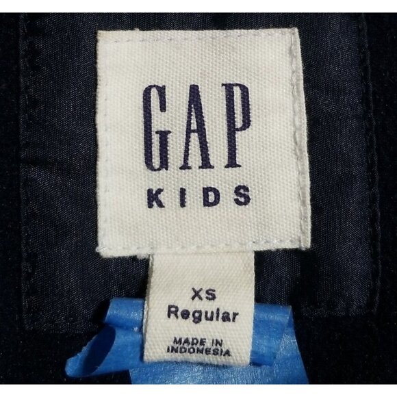 Gap Girls Down Puffer Jacket Coat XS Blue Hooded Faux Fur Trim - Picture 5 of 6